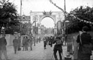 View: v00475 Decorated arch on Glossop Road for the royal visit of King Edward VII and Queen Alexandra