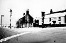 Greenhill Main Road showing No 27, White Hart Inn and No 25, Mrs Nellie Kelly's Cottage (ex-landlady of White Hart), now demolished