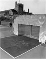 Playground, Edmund Road, St. Mary's. Edmund Road Drill Hall in background