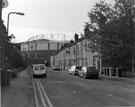 Sheffield United Football Ground, showing corner stand between the Kop and John Street stand, from Baron Street