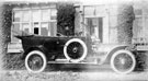 Chauffeur in motor-car outside Whirlow House, off Ecclesall Road South, home of Edgar Allen, Steel Manufacturer