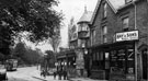 Nether Edge Road, looking towards Nether Edge Tram Terminus, shops include the Post Office, run by the Holt family and Hubbard's Drapery shop