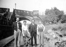 Four railway staff at Chapeltown Station (late 1940s/early 1950s)