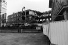 Concrete Nibbler demolishing the Town Hall Extension (known as the Egg Box (Eggbox)) from the Peace Gardens