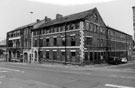 Derelict Frank Cobb and Co. Ltd., silversmiths, Howard Works, Nos. 57 - 67 Broad Street and the junction with Blast Lane, looking towards Park Square roundabout