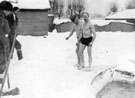 Clearing ice at Millhouses Swimming Baths