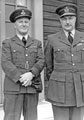 Air Vice-Marshall J.G.W. Weston, Air Officer Commanding 90 Group (right) and Wing Commander Ken A Mummery (left), R.A.F. Norton during A.O.C.'s Inspection 1955