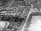 Ariel view of Totley showing from the drive of Totley Grange looking towards the Co-op and Green Oak House, incorp. The Green; The Grove; The Crescent; The Quadrant and Baslow Road