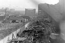 View: v03584 Building work in Pond Street looking towards Pond Street Bus Station with Sheaf House in the background