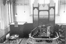 Interior of Montgomery Methodist Chapel, corner of Union Road/Oakdale Road