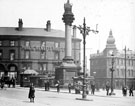 Crimean Monument, Moorhead. Public Benefit Boot Co., in background, Newton Chambers, Newton House, right