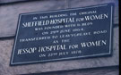 Plaque on Victoria Chambers, Figtree Lane, former Sheffield Hospital for Women