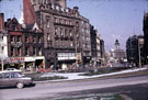 Fargate and Goodwin Fountain, Town Hall Square. Bank Chambers on left