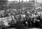 View: w00944 The Royal visit of King George V from Burngreave Road looking towards Ellesmere Road (extreme left), Earsham Street (centre), and Hallcar Street (right)