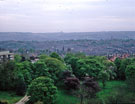 Elevated view from Sorby Hall, Student Hall of Residence, University of Sheffield with Earnshaw Hall of Residence left and St. Augustines Church, Brocco Bank centre  