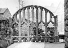 Window in a garden on Priory Road, removed from Sheffield Cathedral