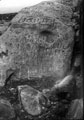 Stone at Stanage Pole, inscriptions on stone include words cut by a pearl-grinder in the early 19th century