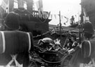 View: y00662 Royal visit of King Edward VII and Queen Alexandra from the corner of Change Alley and High Street, Fitzalan Market Hall in background