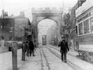 View: y00679 Decorative arch on West Street for the royal visit of King Edward VII and Queen Alexandra