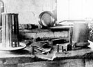 Wood block and Swift for Hand-drawn wire, Old Wire Mill, Thurgoland