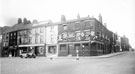 Junction of Cambridge Street and Division Street, decorated for the Coronation of Queen Elizabeth II. Nos. 2-4 Albert public house, No. 8 Smith Bros. and Widdowson Ltd., builders hardware