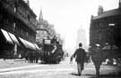 Moorhead looking towards Pinstone Street and St. Paul's Church. T and J Roberts, Drapers, left