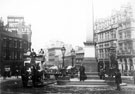 Jubilee Monolith, Town Hall Square, looking towards Fargate. Y.M.C.A.'s, Carmel House, right