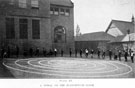 A spiral on the playground floor, part of a series of practical open-air studies in Elementary Science, Nature Study, Drawing and Geometry by Headmaster J. Eaton Feasey, using pupils from Nethergreen School also known as Ranmoor School)