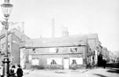 Offices and Cab Stand belonging to William Henry Haigh, Cab and Omnibus Proprietor, junction of Ecclesall Road (right) and Cemetery Road (left)