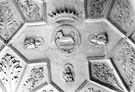 The ceiling in Queen Mary's room in the Turret Lodge at Sheffield Manor House, Manor Park