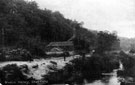 River Rivelin and Roscoe Wheel, Rivelin Valley. Roscoe Mill Bridge in background