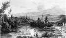 Artists impression of Sheffield from Salmon Pastures, Attercliffe Road