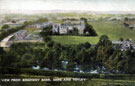 View from Bradway Bank, showing Brinkburn Grange and the former dam of Bradway Mill in foreground. Devonshire Road and Brinkburn Vale Road in background