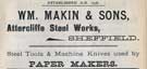 View: y03364 Wm. Makin and Sons, steel tools and machine knife manufacturer, Attercliffe Steel Works, Darnall Road