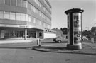 View: s27512 Special Metal Products Ltd., Atlas House, Attercliffe Road with the War Memorial to the men of Atlas Works on the right of the entrance