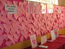 View: a00624 Sheffield Libraries Love2B campaign - Wall of Love at the Central Library where romantics penned literary love notes for their sweethearts