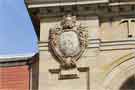 View: a01203 Datestone on theVictoria Hall, Norfolk Street (which was built in 1908) commemorating the birth of Methodism.