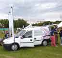 View: a01400 Radio Sheffield van near the Tour de France finish line at Don Valley Bowl