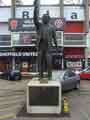 View: a01496 Sculpture of Derek Dooley (1929-2008) MBE in car park of Sheffield United FC on junction of Bramall Lane and Cherry Street