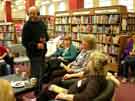 View: a01743 Reading group for World Book Day led by Rony Robinson, BBC Radio Sheffield presenter, Central Lending Library, Central Library, Surrey Street