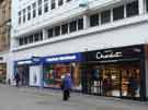 View: a03521 Shops and cafes on Fargate showing (r. to l.) Hotel Chocolate (No.8) and Carphone Warehouse (No.12)