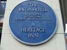 View: a03795 Wall plaque outside the Bath Hotel, No.66 Victoria Street and the junction with Convent Walk (right)