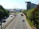 View: a04390 Parkway looking towards the city from Bernard Road bridge showing (right) Capita Hartshead, business management consultants, Hartshead House, No.2 Cutlers Gate