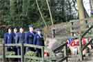 View: a04733 United States Air Force (USAF) personnel at the flypast over Endcliffe Park commemorating the 75th anniversary of the Flying Fortress (Mi Amigo) crash