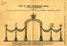 View: arc01470 Coronation of George IV: sketch of arch at the top of High Street, copied from the Sheffield Mercury