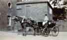 View: arc02557 Stables with horse and carriage at Hallam Gate, Crookes, Sheffield, Arthur Wightman's main residence