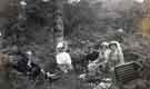 View: arc02572 Group of five individuals having a picnic in unknown rural location, c.1910