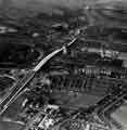 View: arc02840 Aerial view of Tinsley Rolling Mills, showing the construction of the Tinsley Viaduct