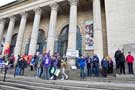 View: c03945 Barkers Pool, public sector workers strike and demonstration over planned changes to their pension scheme