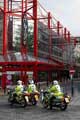 View: c04217 Police motorcyclists in Barker's Pool near Mothercare and Embrace Nightclub